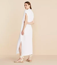 Lou & Grey Triple Cloth Split Neck Maxi Dress
