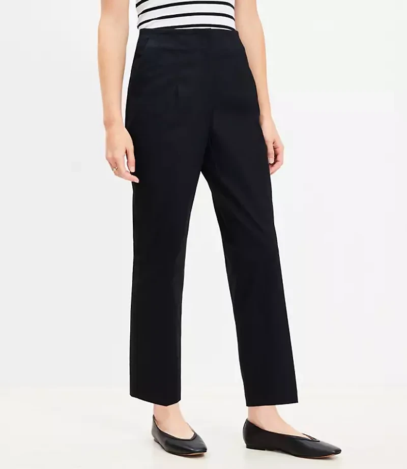 Petite Darted Straight Pants in Twill