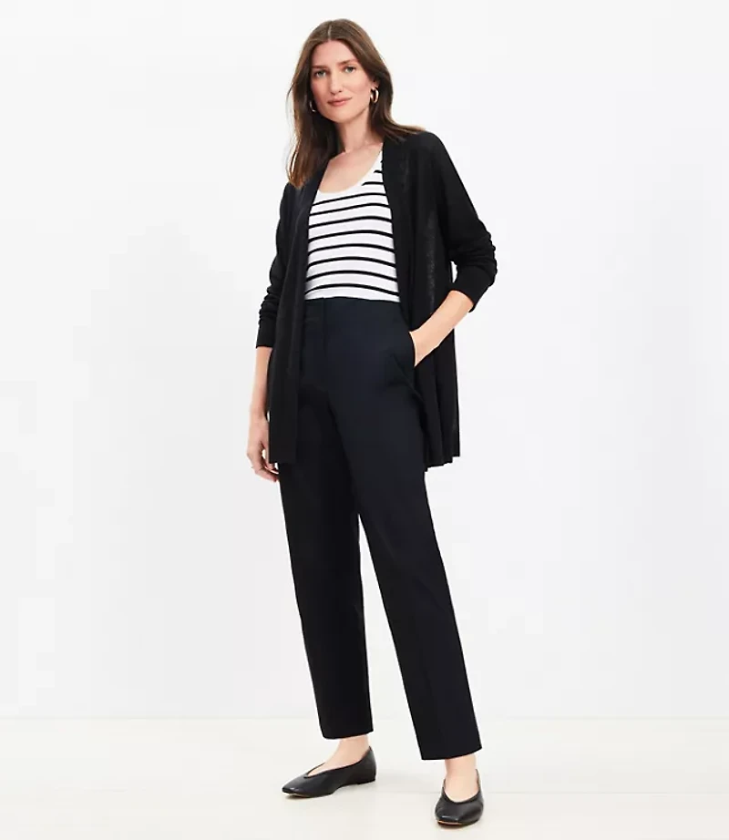 Petite Darted Straight Pants in Twill