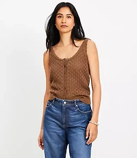 Crochet Button Sweater Tank Top