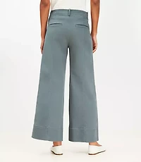 Petite Seamed Palmer Wide Leg Crop Pants in Twill