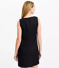 Tall Linen Blend Button Mini Pocket Dress