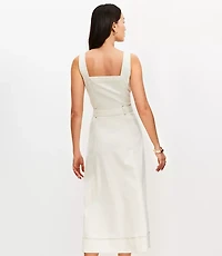 Seamed Denim Button Midi Dress