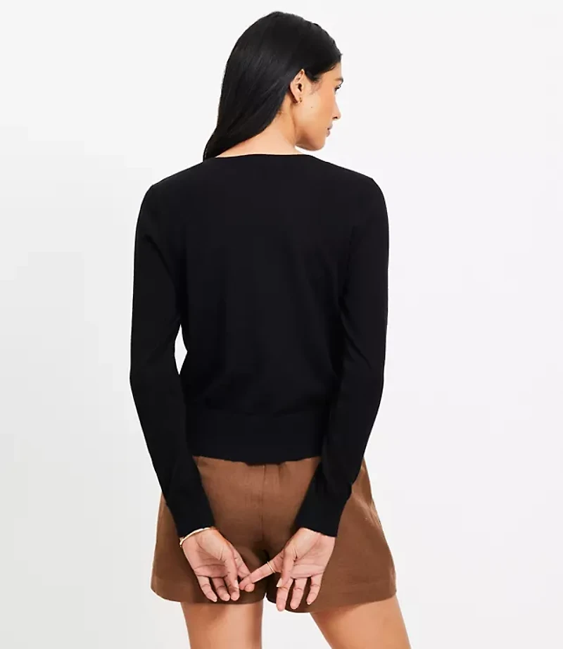 Petite Modern Crew Neck Cardigan