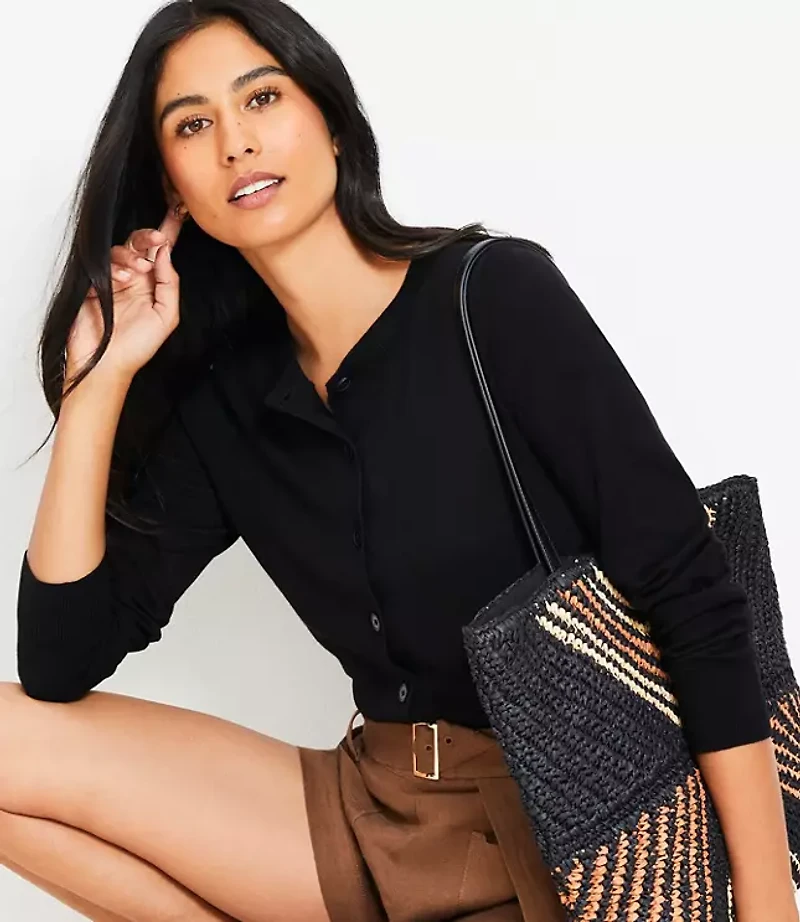 Petite Modern Crew Neck Cardigan