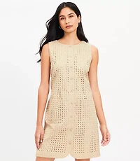 Petite Eyelet Button Mini Pocket Dress