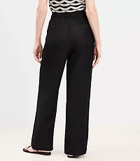 Pull On Straight Pants Linen Blend