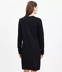 Petite Side Button Long Sleeve Mini Dress