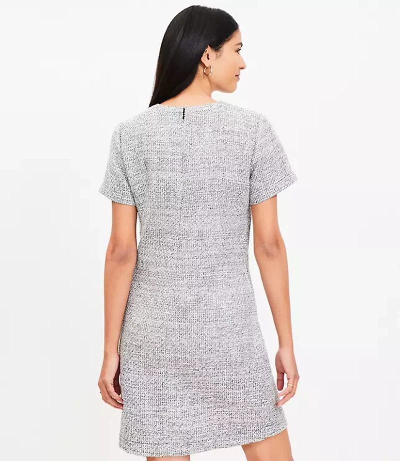 Tweed Button Pocket Dress