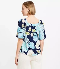 Floral Square Neck Top