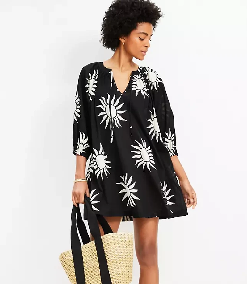 LOFT Beach Sunny Bubble Sleeve Pocket Swimsuit Coverup