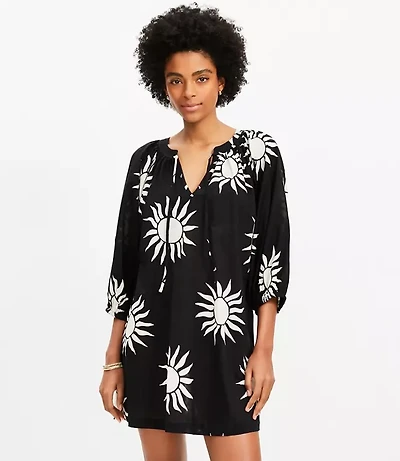 LOFT Beach Sunny Bubble Sleeve Pocket Swimsuit Coverup