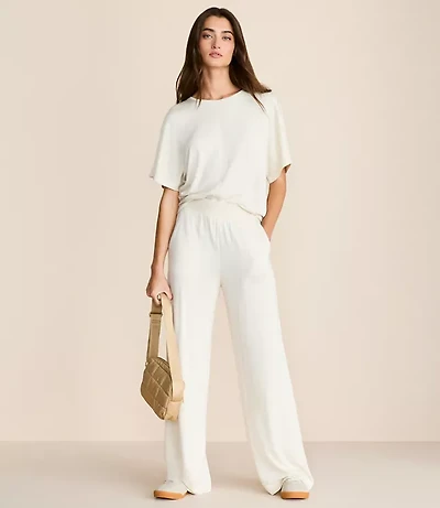 Lou & Grey Heathered Signaturesoft Wide Leg Pants