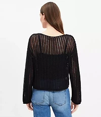 Mesh Stitch Boatneck Sweater