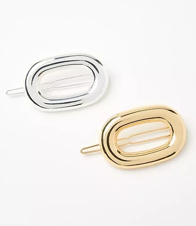 Molded Metal Barrette Set