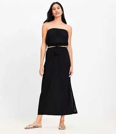 LOFT Beach Crinkle Midi Skirt