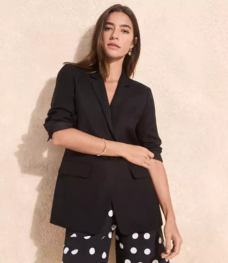 Linen Blend Fluid Modern Blazer