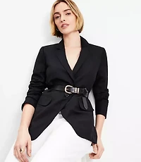 Linen Blend Fluid Modern Blazer