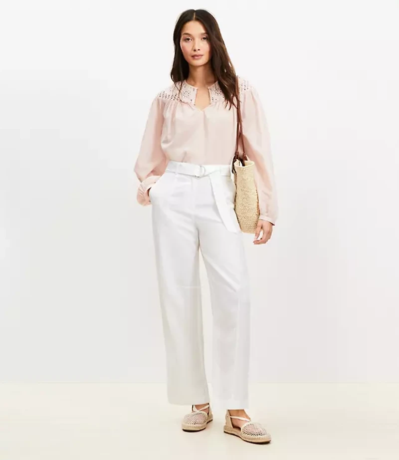 Belted Barrel Pants