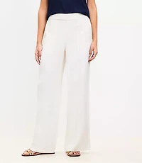 Petite Pintucked Pull On Wide Leg Pants