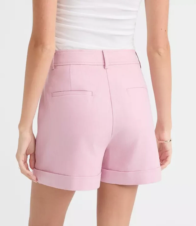 Petite Cuffed Shorts Cotton Linen