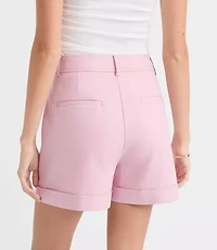 Petite Cuffed Shorts Cotton Linen