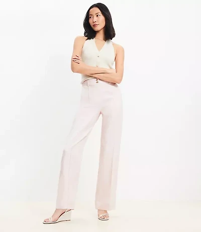 Petite Double Button Stovepipe Pants