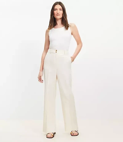 Petite Double Button Stovepipe Pants
