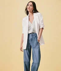 High Rise Utility Barrel Jeans