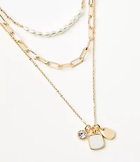 Mother Of Pearl Cluster Necklace Set