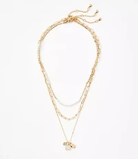 Mother Of Pearl Cluster Necklace Set