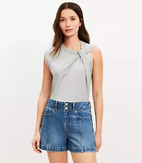 Heathered Asymmetrical Neck Tee