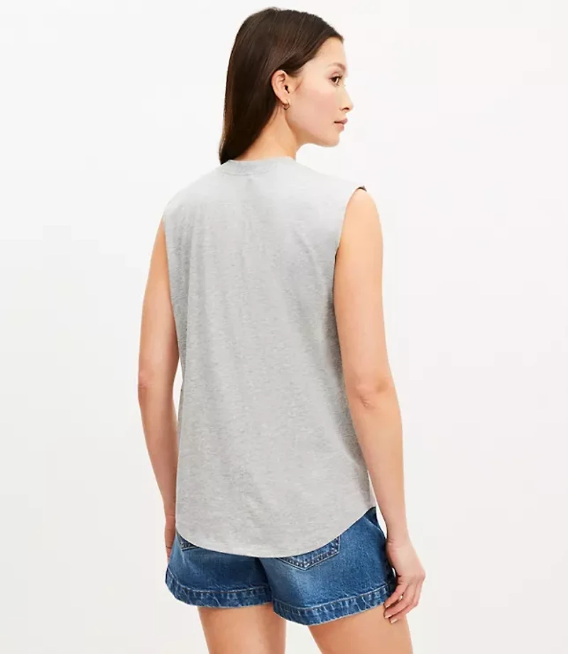 Heathered Asymmetrical Neck Tee