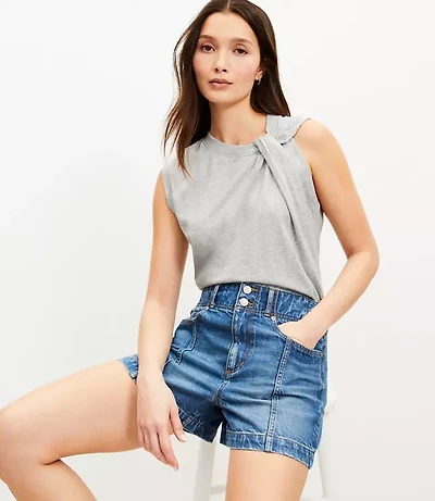 Heathered Asymmetrical Neck Tee