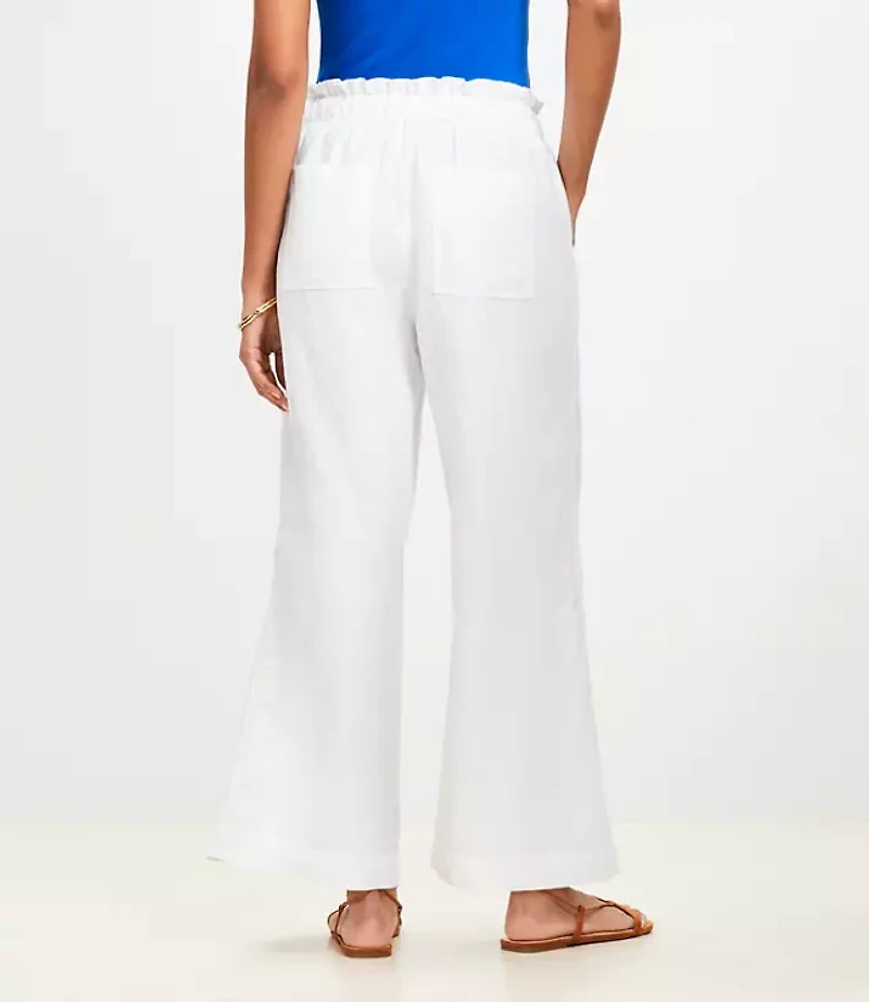 Breezy Wide Leg Ankle Pants in Linen Cotton