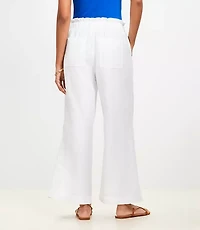 Breezy Wide Leg Ankle Pants in Linen Cotton
