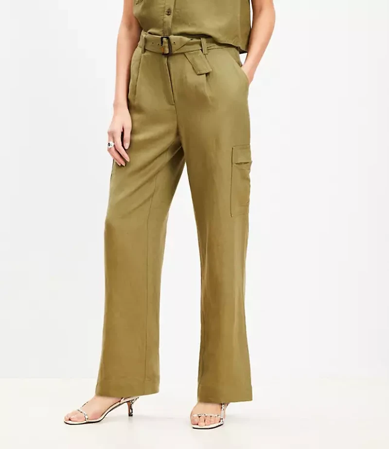 Drapey Cargo Pants Linen Blend