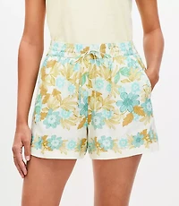 Petite Breezy Shorts in Gardenia Linen Blend