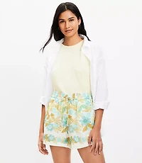 Petite Breezy Shorts in Gardenia Linen Blend