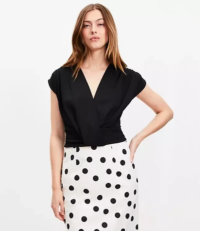 Shirred V-Neck Top