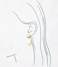 Mixed Metal Modern Drop Earrings