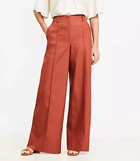 Pintucked Wide Leg Pants