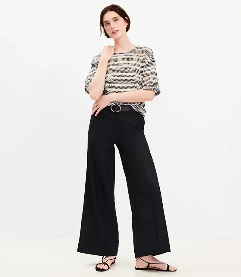 Pintucked Wide Leg Pants