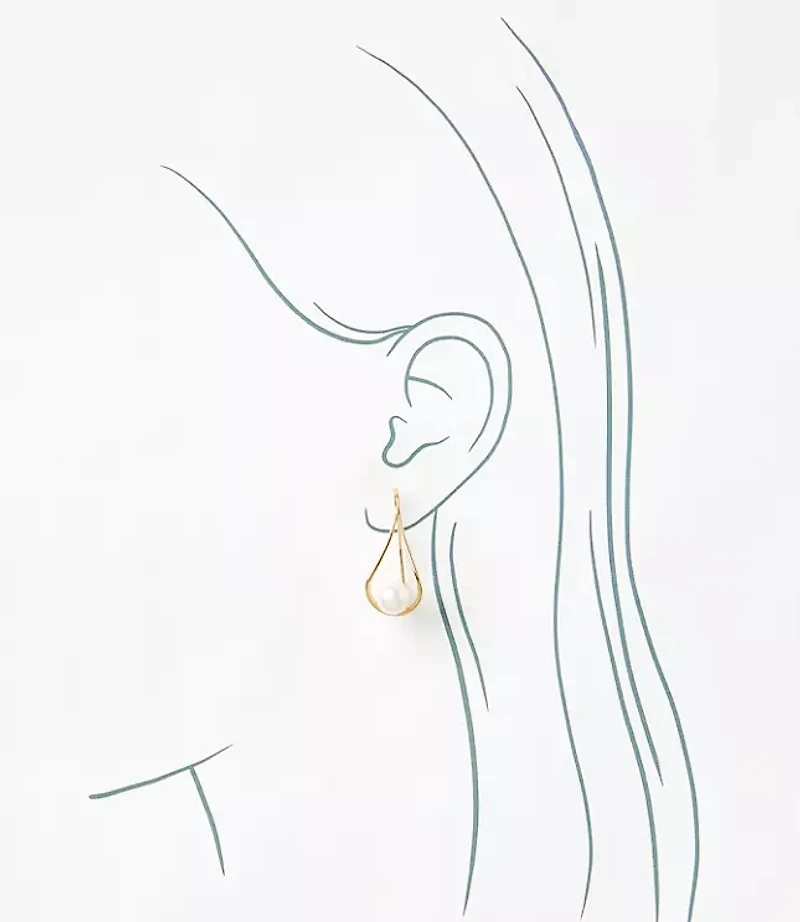 Pearlized Open Teardrop Earrings
