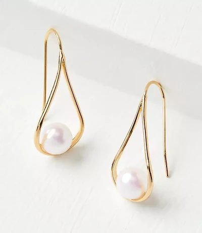 Pearlized Open Teardrop Earrings
