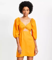 LOFT Beach Linen Cutout Mini Pocket Dress