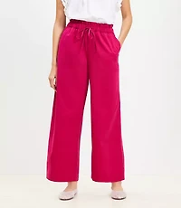 Breezy Wide Leg Ankle Pants Twill