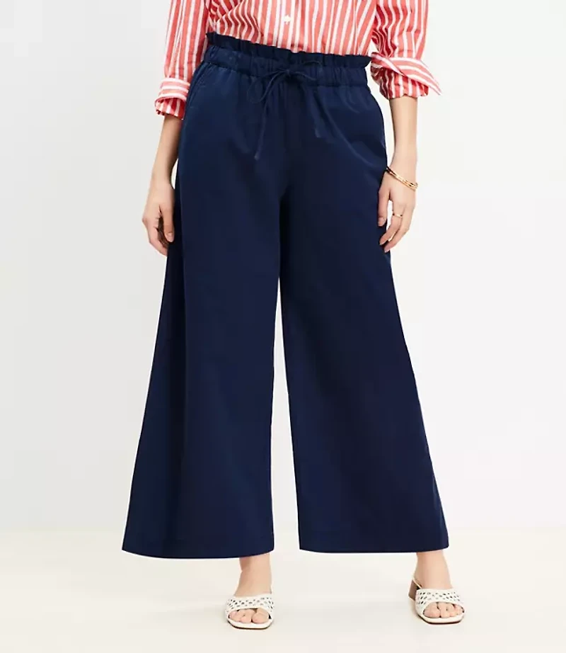 Breezy Wide Leg Ankle Pants in Twill