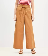 Breezy Wide Leg Ankle Pants Twill