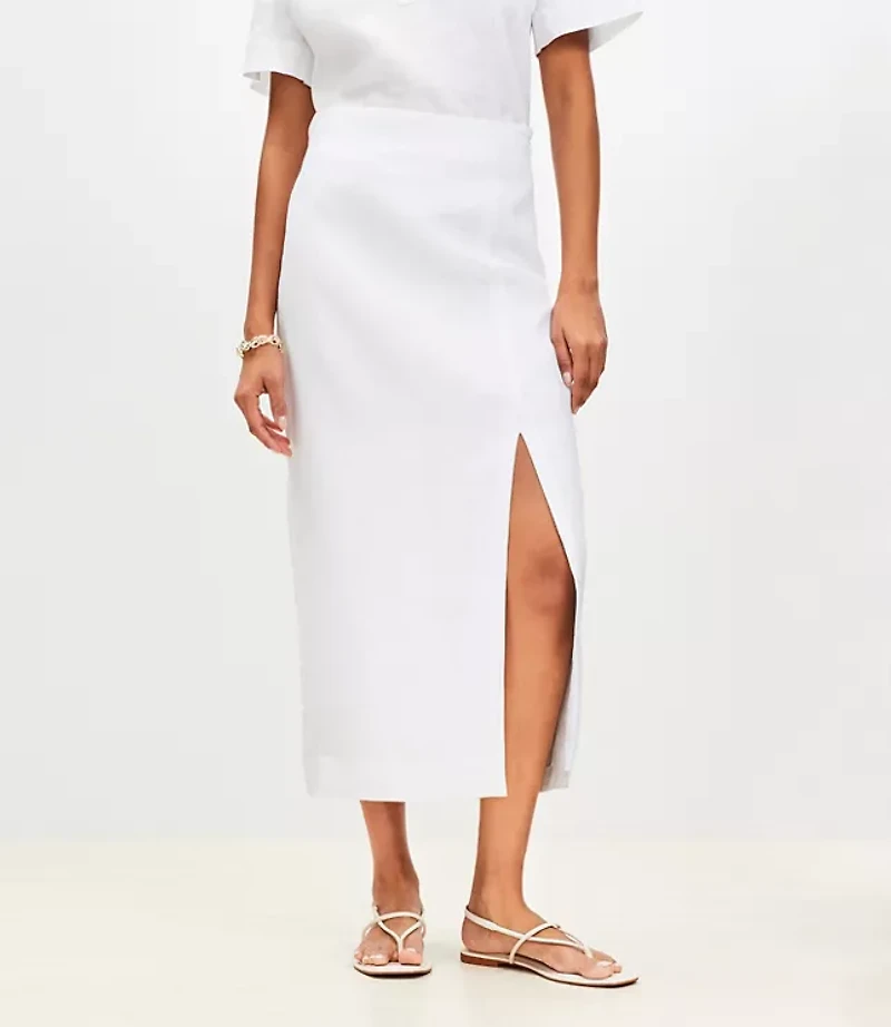 Linen Column Maxi Skirt